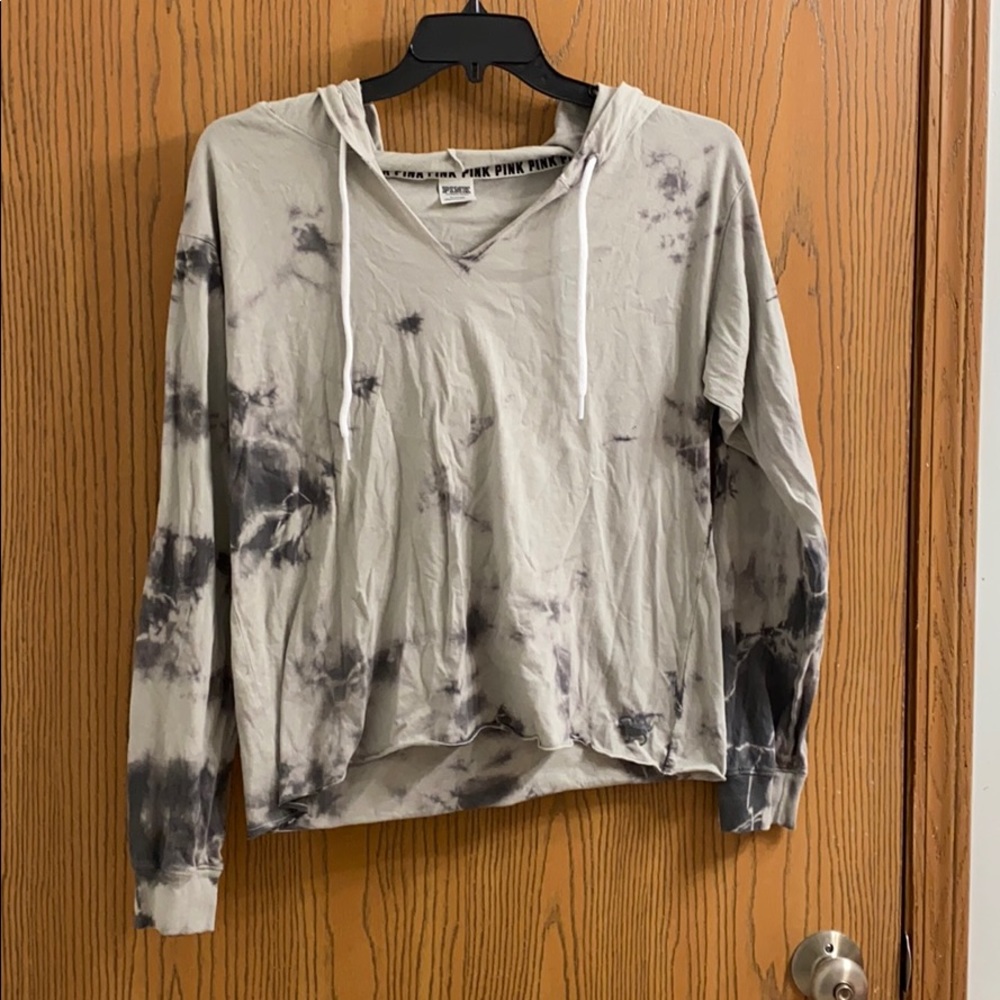 Long sleeve pink tie dye hoodie